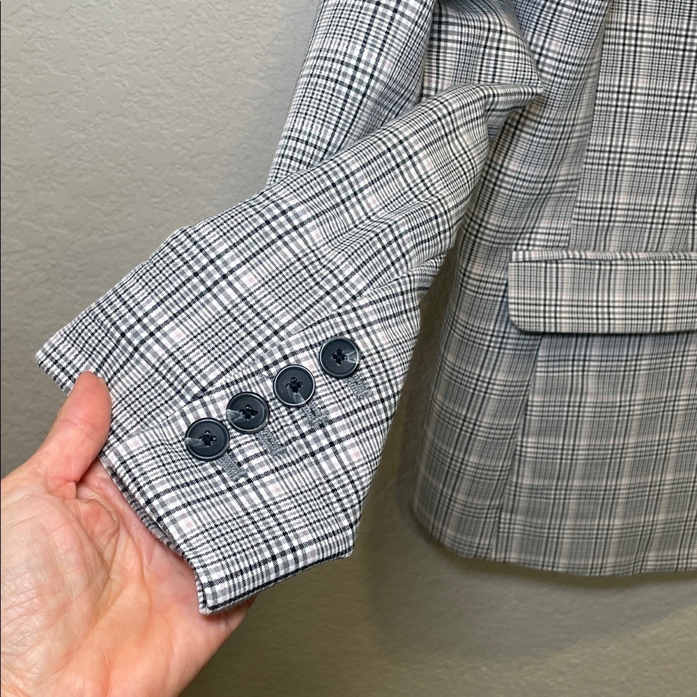 A New Day Size 16 Plaid Blazer Black White Check Tailored Career Work Jacket - Picture 7 of 9
